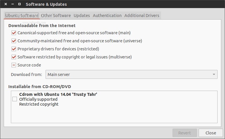 Software & Updates repositories