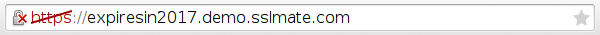 URL bar showing red cross through &lsquo;https&rsquo;