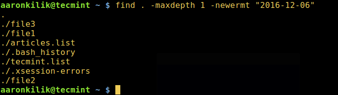 Find Today&rsquo;s Files in Linux